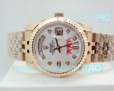 Best Replica Rolex Day-Date White Dial Rose Gold Case Watch